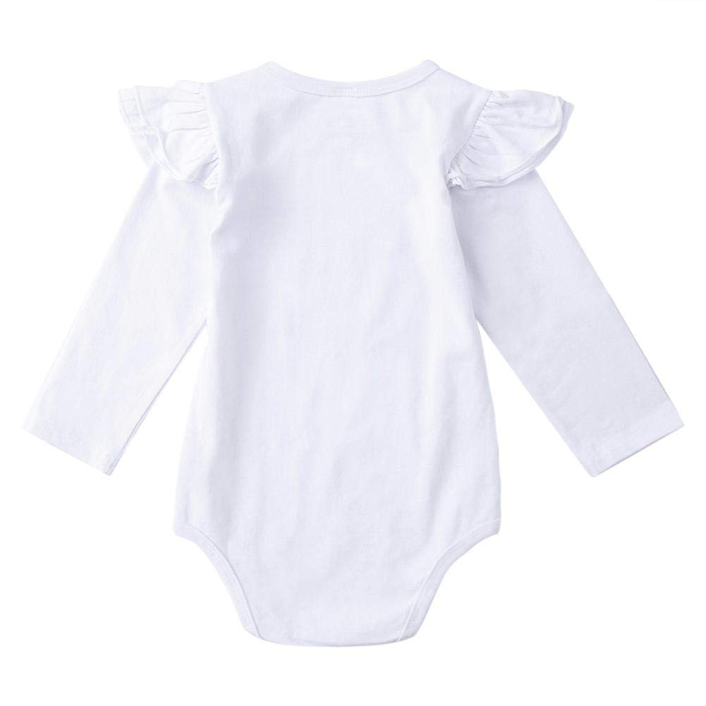 white ruffle baby romper