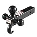 Towever 84181 Class 3/4 Trailer Hitch Tri Ball Mount with Hook (Black, Hollow Shank), for Pickup Truck Hitch Receiver primary