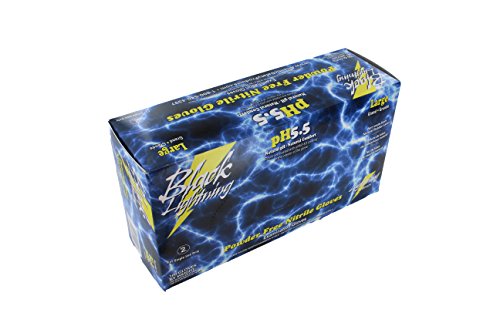 Black Lightning Disposable Latex Gloves - Large 100 per Box