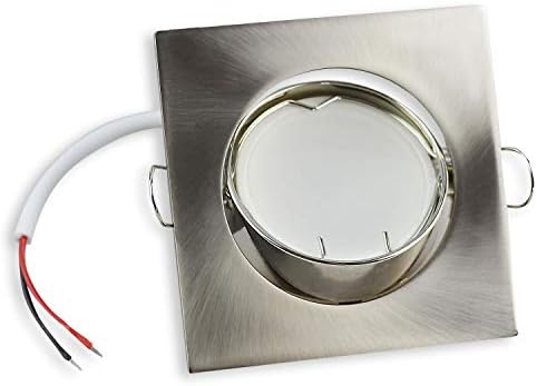 LED Recessed Spotlight GU10 230 V Flat Aluminium Attractive Look Square and Swivelling for Optimal Lighting LED Spot with Integrated Transformer Modern Kaltweiß - Silber - 1,2 Watt [Energy Class A]