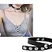 Leather Choker Collar Soft Fur Lining Necklace and Leash For Women Men