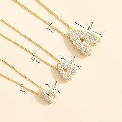 KissYan Bubble Letter Necklace, 14K Gold Plated