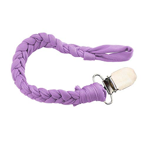 MatureGirl Pacifier Clips, Universal Baby Pacifier Holders Teething Ring Holders for Boys and Girls, Universal Flexible Holder Leash for Pacifiers, Baby Teething Toy (Purple)