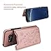 Vaburs S8 Plus Case Wallet with Card Holder, Embossed Butterfly Premium PU Leather Double Magnetic Buttons Flip Shockproof Protective Case Cover for Samsung Galaxy S8 Plus (Rose Gold)
