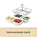 4 Piece Condiment Server Set, Tabletop Serving Trays for Parties, Serving Bowls for Parties with Rack Holder, Ceramic Dip Bowls for Snacks, Relish Tray for Entertaining