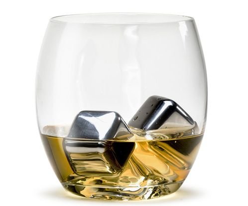 Whiskey Stones, MCIRCO 8-piece Stainless Steel Reusable Ice Cubes Whiskey Stones Cooling Rocks Sipping Stones for Wine, Coffee and Soda with Freezing Storage Tray and Tongs
