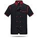 WAIWAIZUI Chef Jackets Waiter Coat Short Sleeves Back and Underarm Mesh