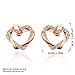 Rose-gold Double Love Heart Earring Stud for Gift