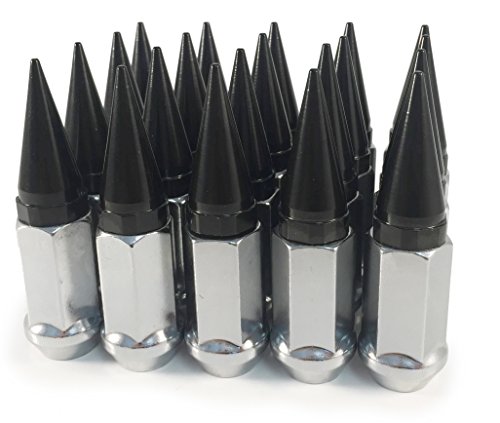 Click Here to See More Images 20 SPIKED EXTENDED LUG NUTS 12X1.5 CHROME BLACK SPIKE LUG NUTS