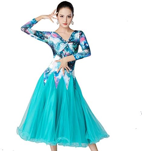 Gratty 社交ダンス 衣装 モダンドレス ラテンドレス ラテン衣装 社交ダンスドレス 大きい裾 長袖 豪華なドレス ダンス衣装 ワンピース ダンス衣装 ダンス発表会 競技着 練習着 演出用 スタンダードドレス ワルツダンス ローズ Xxxl B0w7ymr8 5 975円 100 品質