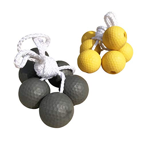 JaperBees Bumblebee Metal Ladder Toss Outdoor Lawn Game Set with Premium Rubber Golf Ball Bolos and Heavy Duty Carrying Case