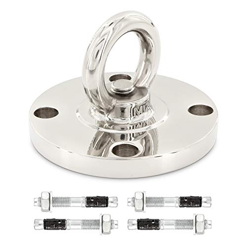 MEGAVERSAL Premium Edelstahl Halterung bis 250 kg | Befestigung für Hängesessel Hängematte Boxsack Liebesschaukel Sling…