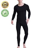 Thermal Underwear for Men Pure Cotton Lightweight Base Layer Long Underwear Set for Winter Outside and Inside