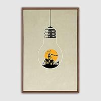 Framed Canvas Wall Art Bottle and Bulb Canvas Prints Home Artwork Decoration for Living Room,Bedroom - 16x24 inches