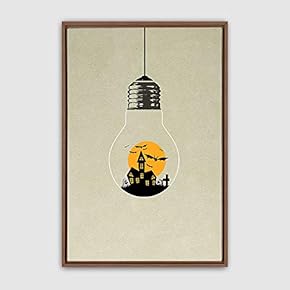 Framed Canvas Wall Art Bottle and Bulb Canvas Prints Home Artwork Decoration for Living Room,Bedroom - 16x24 inches