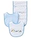 Little Me Baby Boy Newborn Bib and Burp set, White Print, One Size
