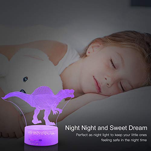 2 Dinosaur+Dimmable+Nightlight+Christmas+Spinosaurus