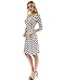 PattyBoutik Women Faux Wrap A Line Dress (Ivory and Black 27 Small)