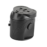 SoaringE New Universal Compact World Travel Kit Power Adapter Adaptor with USB Port, Input Voltage: 100-250V Max. Load: 5A USB Output: 5V/1000mA, Retractable Plugs for Australia China, Europe, UK, USA Japan