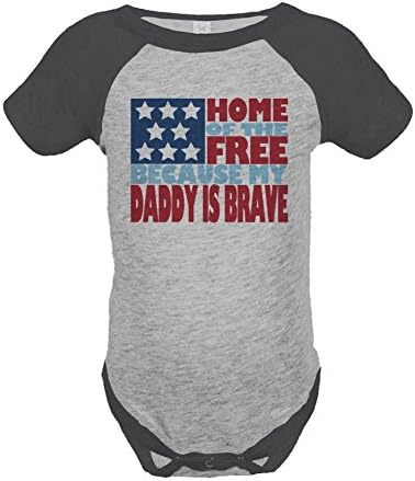 Custom Party Shop Kid's 4th of July Raglan Onepiece 18 Months Grey