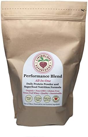 Superfood Protein Powder - Performance Blend All-In-One Meal Replacement - 100% Grass-Fed Whey and Raw, Sprouted Hemp and Pea - 15 Servings