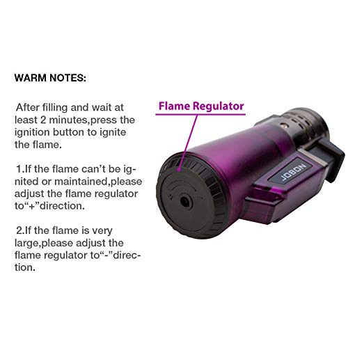 Torch Lighter 2 Pack Triple Jet Flame Refillable Butane Lighter Gas Fluid Lighter 3 Jet Torch