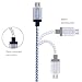 Adoric(TM) Micro USB Cable, 3 Pack 6ft Nylon Braided High Speed Sync and Charge Cables Cords for Android, Samsung, HTC, Motorola, Nokia and More