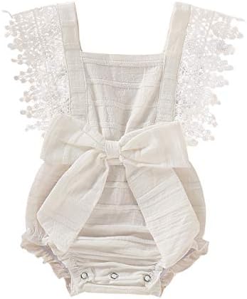 PROBABY Newborn Infant Baby Girl Clothes Lace Ruffles Sleeve Bodysuit Romper Sunsuit Jumpsuit Outfits