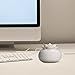 YJY Ceramic Aromatherapy Essential Oil Diffuser, Lotus Flower Humidifier Portable for Office, USB Auto Shut-Off Intermittent 8 Hours Work Air Purifier(White-White)