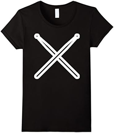 Women's Drum sticks Music T shirt for men women boys girls tees kids Medium Black