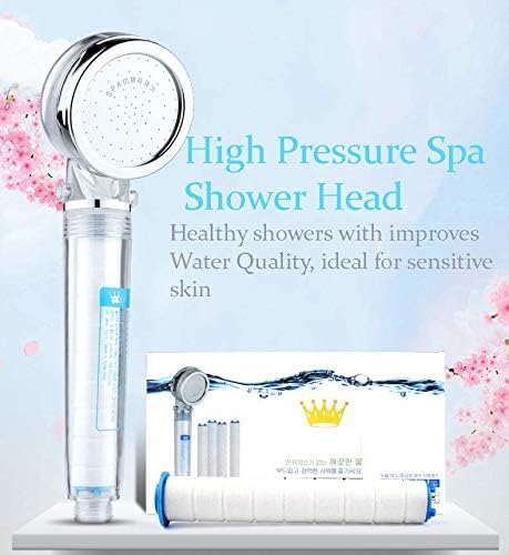 JunSui High Pressure Handheld Shower Head Remove Rust Particles, Remove Heavy Metal, Water Saving, Massage Effect, Replaceable Filter, Handheld showerhead