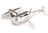 MRCUFF Helicopter 3D Pair Cufflinks in a Presentation Gift Box & Polishing Cloth