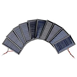AOSHIKE 10Pcs 5V 30mA Mini Solar Panels for Solar