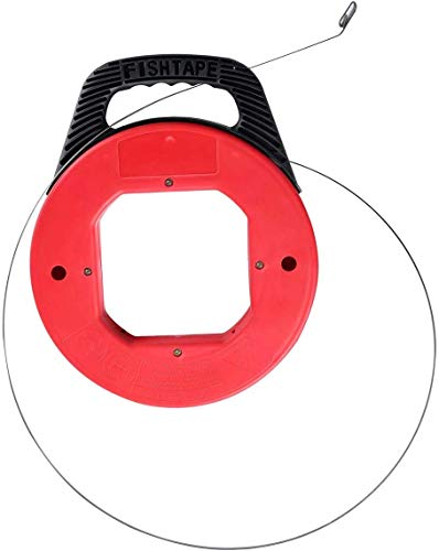 NATGAI 100 Ft. Fish Tape Electrician Reel Pull Wires Cable Steel Hand Puller ATE Tools