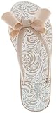 Capelli New York Jelly Bow & Thong Ladies Flip Flop On A Dasies Printed Sock