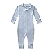 Owlivia Organic Cotton Baby Boy Girl Zip up Sleep N Play, Footless, Long Sleeve(12-18 Months, Blue)