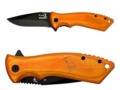 Grim Reaper Soul 4 engraved Elk Ridge ER-A002LB Pakkawood Folding Ballistic Pocket Knife by NDZ Performance