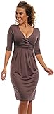 Glamour Empire. Women's Wrap V-Neckline Jersey Pencil Dress with Pleats. 001