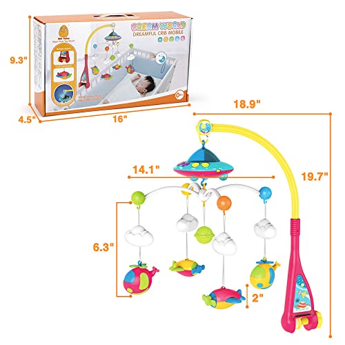 Mini Tudou Musical Baby Crib Mobile Toy with Lights and Music, Star