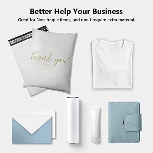 JinRuiKJ 10x13 inch Poly Mailers 25 PCS Shipping Bags White Envelopes with Self Adhesive, Waterproof and Tear-Proof Postal Bags, Chic Packaging Bags for Small Business, Bulk
