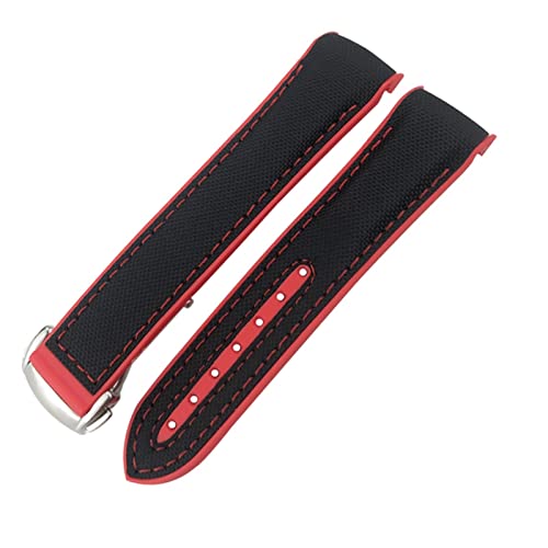 XIRIXX Rubber Nylon Leather Watchband 20mm 22mm 19 21mm For Omega Seamaster GMT Planet Ocean Diver 300 Orange Silicone Watch Strap