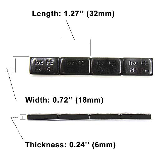 CKAuto 1oz, Black, Adhesive Stick on Wheel Weights,EasyPeel Tape, 72 oz/Box, US Quality (72pcs) - Thumbnail 7