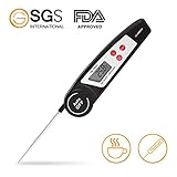 Instant Read Meat Thermometer, CUSIBOX Auto-Off Digital Meat Thermometer, BBQ Food Cooking Thermometer with Collapsible Internal Probe for Kitchen, Grilling, Cooking, Candy, Steak, Milk, Bathing Water