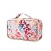 HOYOFO Portable Cosmetic Bags Traveling Makeup and Toiletry Organizer Box with Brush Holders, Auarelle