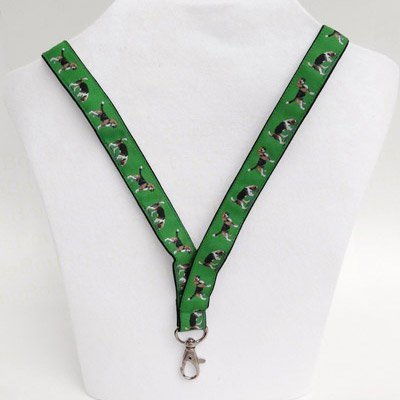Beagle Dog Breed Neck Lanyard for ID or Keys - Green