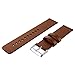 Pinhen 22mm Quick Release Watch Bands, Leather Replacement Strap for Gear S3,Pebble Time,Moto 360 46mm,LG G Watch,Huawei Watch 2 Classic,Ticwatch Pro (Leather Brown)