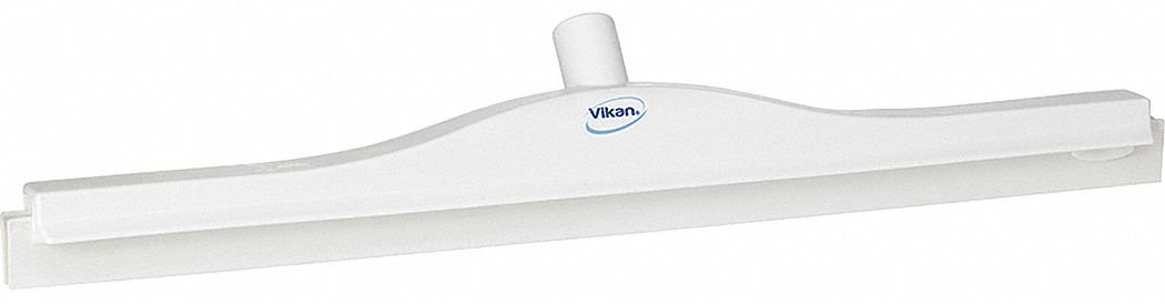 Vikan 77145 Rubber Polypropylene Frame Double Blade Squeegee, 24", White