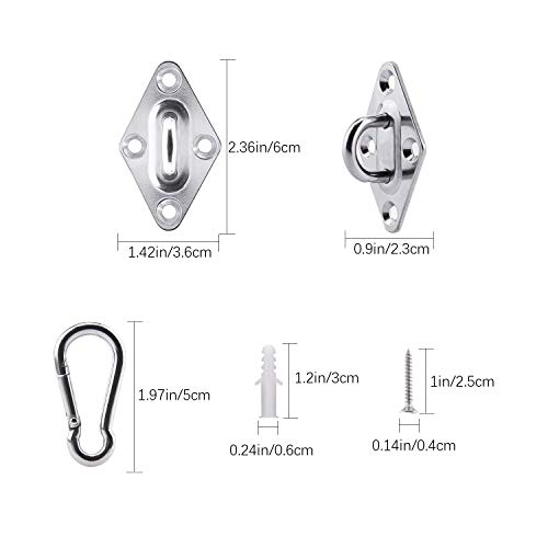 AIEX 40 Stück Sun Shade Sail Hardware Kit Befestigung Sonnensegel Edelstahl 304 Rostschutz für die Installation von Dreieckigen und Quadratischen Sun Shade Sails – Bild 2