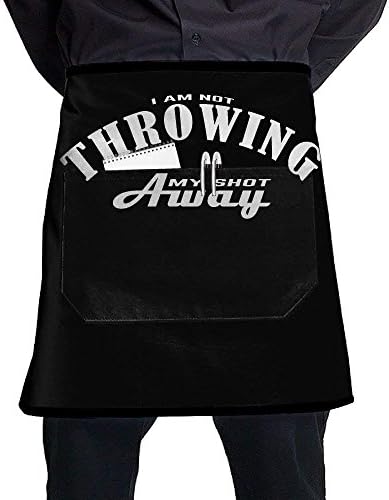 Kailey hello Waist Apron With 2 Pockets I AM NOT THROWING AWAY MY SHOT Restaurant Half Aprons For Men,Women,Chef,Baker,Servers,Waitress,Waiter,Bartender,Craftsmen And Money Apron Black