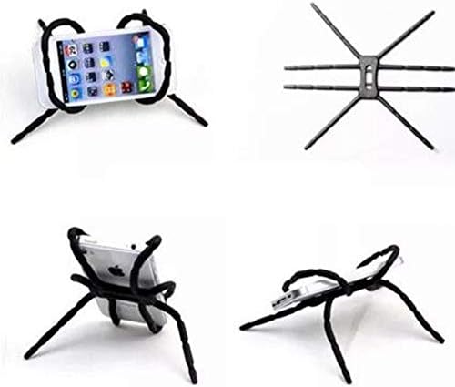 Aulzaju Universal Multi-Function Spider Flexible Phone Car Holder Hanging Mount and Stand for iPhone 6 plus/6/5/5S 4/4S and Samsung Andriod Phones in Car Bicycle Desk Plane (4 Pack Black)
